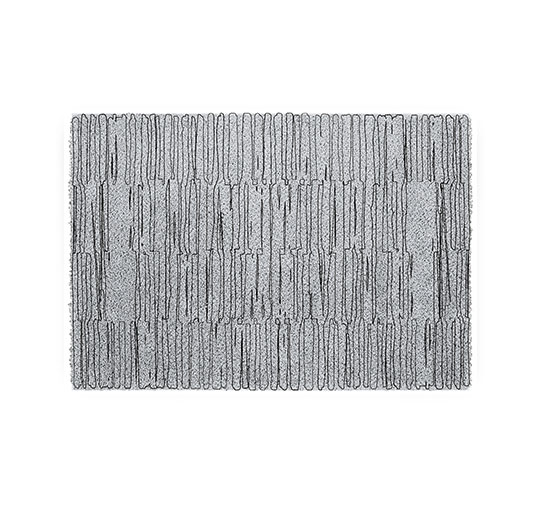 BEMBA | Grey Rectangular Wool Rug by BRABBU