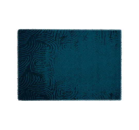 SURMA | Rectangular Hand-knotted Wool Blue Rug by BRABBU