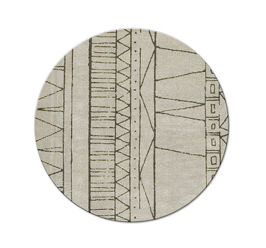 CUZCO Round | Round Dyed Wool Rug with Geometric Pattern by BRABBU
