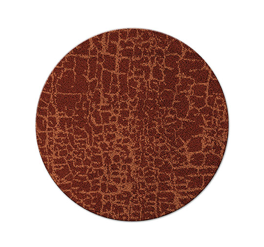 HIMBA Round | Red Round Wool Rug by BRABBU