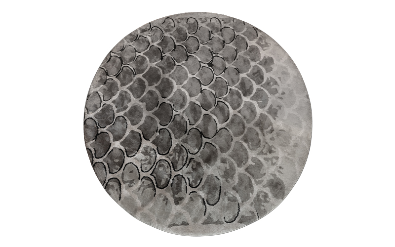 KOI Round | Hand-tufted Botanical Silk Round Rug by BRABBU