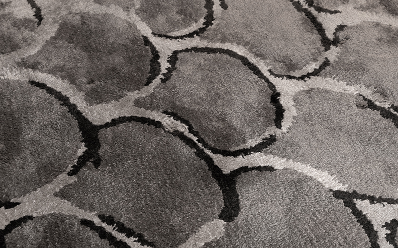 KOI Round | Hand-tufted Botanical Silk Round Rug by BRABBU
