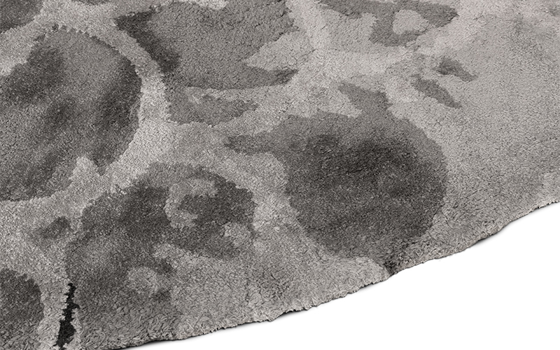 KOI Round | Hand-tufted Botanical Silk Round Rug by BRABBU