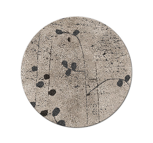 POPPY Round | Grey Wool Round Rug by BRABBU