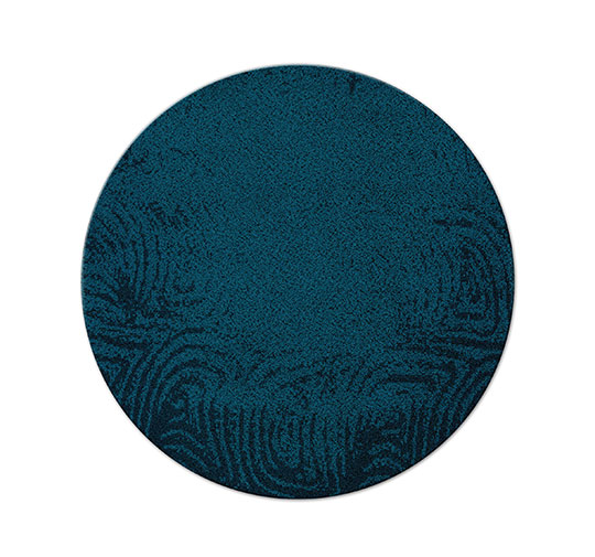 SURMA Round | Blue Wool Round Rug by BRABBU